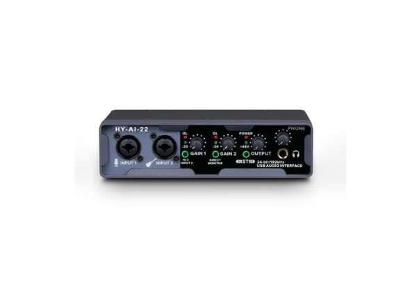 HAYDEN HY-AI-22: Professional 2-In, 2-Out USB Audio Interface Sound Card for Studio Recording.