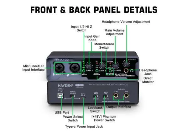 hy-ai-22 usb audio interface