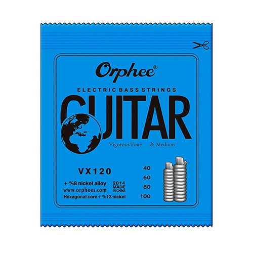 Orphee VX120 4pcs. Electric Bass Guitar Strings Hexagonal Core Steel Nickel Alloy (0.040- 0.100)