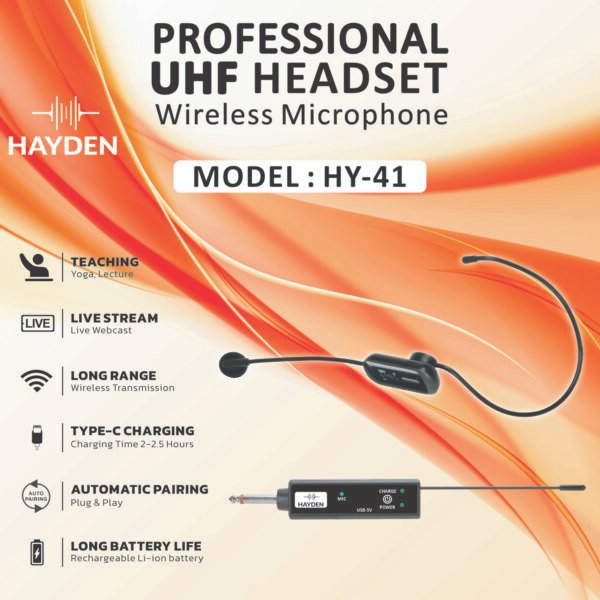 HAYDEN HY 41 UHF HEADSET WIRELESS MICROPHONE 3